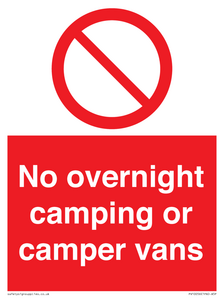 No overnight camping or camper vans